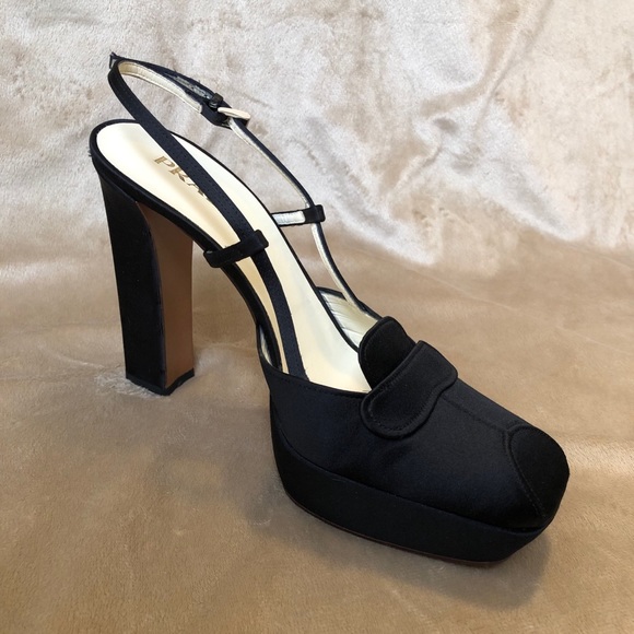 PRADA Satin Slingback Pumps (1” Platform) 38/US 8 - Picture 3 of 9